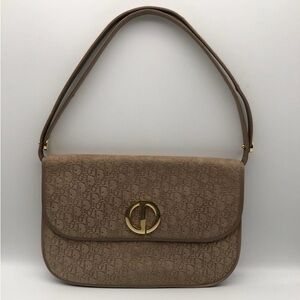 Authentic genuine leather Christian Dior Trotter Bag. Tan. Dior logo embossed
